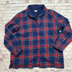 L.L. Bean XL plaid flannel shirt jacket